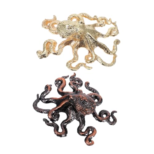 Amosfun 2 Stück Zinklegierung Octopus Schrankknöpfe Meerestier Design Nordic Stil Robuste Möbelgriffe für Kommoden und Beach House von Amosfun