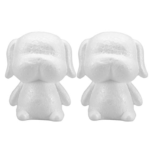 Amosfun 2 Stücke Styropor Hund Figur 14cm Weihnachten Deko Blumen Steckschaum Steckmasse Kugeln Ball DIY Bastelset Hochzeit Tortenfigur Schaum Dekofigur Basteln von Amosfun
