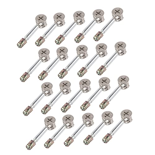 Amosfun 20 Sätze Möbelverbinder Set Verbindungselemente mit Vorinstallierter Mutter für Schrank Regal Tisch und Robuste Rostfrei Installieren von Amosfun