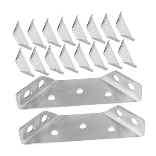 Amosfun 20 Stück Teiliges Edelstahl Eckverbinder Winkel Möbelverbinder mit Schrauben Multifunktionale Eckstütze für Schränke und Hängeschränke Stabile Metallwinkel für Langlebige von Amosfun