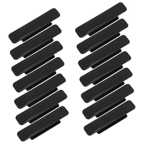 Amosfun 20 Stück Teiliges Selbstklebende Türgriffe Schwarz ohne Bohren Starke Haftung Vielseitig für Schrank Schublade Kleiderschrank Glas und Schiebetüren Einfache Montage Pflegeleicht von Amosfun