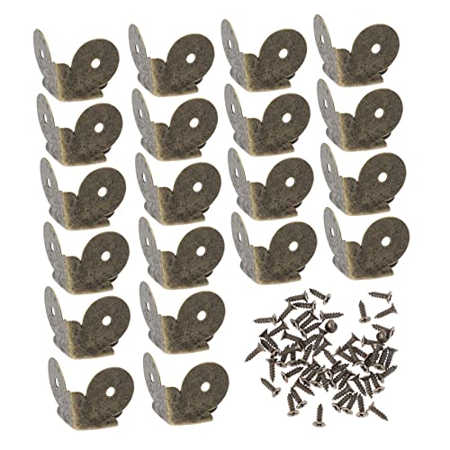 Amosfun 20 Stück Vintage Möbel Eckschutz Dreiseitig Antikollisions Eckschutz Rostfrei Dreieckiger Kantenschutz für Holzboxen Schmuckkästen und Geschenkdekoration von Amosfun