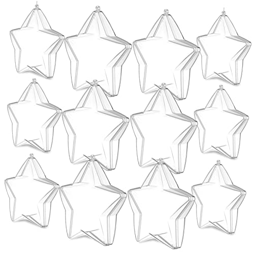 Amosfun 20stücke DIY Befüllbare Sterne Klare Kunststoffsterne Für Weihnachtsbaumdekoration Partybedarf Und Transparent Mittel Klein von Amosfun