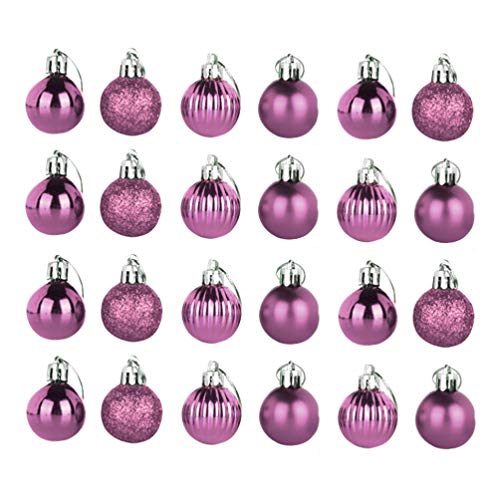 Amosfun stücke 4 cm Weihnachtskugel Ornamente Kunststoff bruchsicher weihnachtsbaumkugeln Urlaub Party Dekoration (rosa) von Amosfun