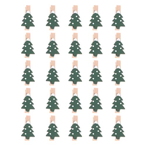 Amosfun 25 stücke Mini holzklammern Weihnachtsbaum Dekoration Clips wäscheklammern Weihnachten Foto büroklammern Weihnachtsfeier bevorzugt liefert von Amosfun