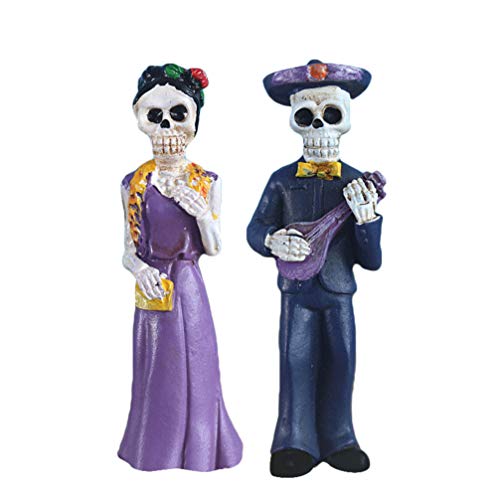 Amosfun 2pcs Halloween Skelett Paar Figuren Statuen Dekorationen Halloween Cake Topper Partei begünstigt Geschenke von Amosfun