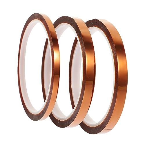 Amosfun 3 Rollen Hochtemperatur Isolierband Hochtemperaturbeständig Klebstoff Stark Haftend Elektronik Chip Wärmeisolierung Band für Schweißen Pcb Beschichtung von Amosfun