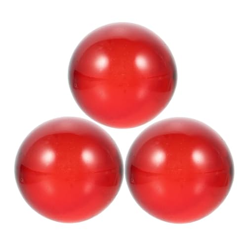 Amosfun 3 Stück Kristallkugelzubehör Fotokugel Fürs Büro Kleine Schreibtischkugel Kugeldekoration Glaskugelkunst Bälle Mini Runde Glaskugel Tischzentrum Rot Gewöhnliches Glas von Amosfun