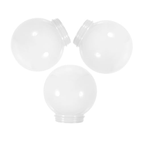 Amosfun 3 Stück Lampenschirm Ersatz Kugelförmiger Acryl Lampenschirm Ømm Weißlich für Außenbeleuchtung Garten Wandlampe Leicht zu Installieren und Dekorativ von Amosfun