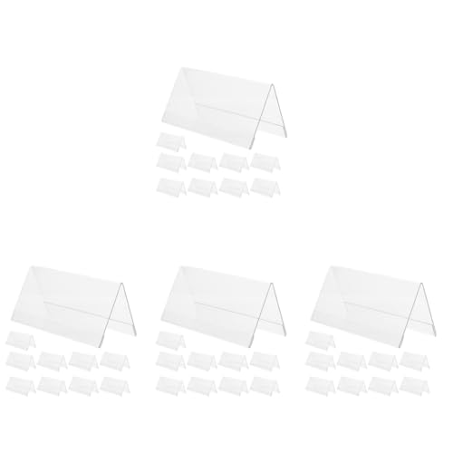 Amosfun 4 Sätze Anzeigetafel Platzkarten Zeichen Schreibtisch Namensschild Klare Namenskarten Multifunktionale Sitzplatzschilder Leere Schilder Tischnummernhalter Acryl 10 Stück * 4 von Amosfun