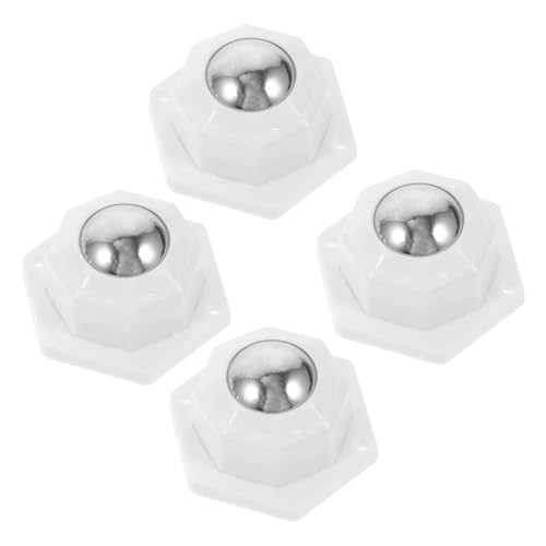 Amosfun 4 Stck Teiliges Mini Lenkrollen Selbstklebend Schwenkbare Kleine aus Edelstahl mit Kugelrollen für Küchengeräte Aufbewahrungsboxen und Mülleimer Flexible Transportrollen von Amosfun