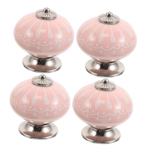Amosfun 4 Stück Handgemalte Knäufe für Schränke und Kommoden Stilvolle Möbelbeschläge Rosa für Zuhause von Amosfun