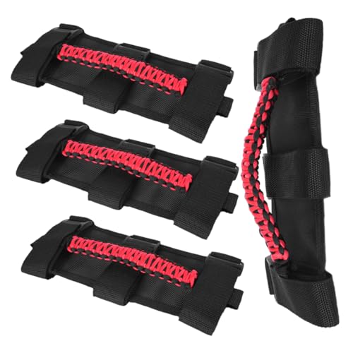 Amosfun 4 Stück Kfz-haltegriffe Für Das Autodach Automobil Autogriffassistent Blau Handhabung Mit Greifen Unterstützung Helfen Innere Handhaben Auto Stützgriff Black Nylon von Amosfun