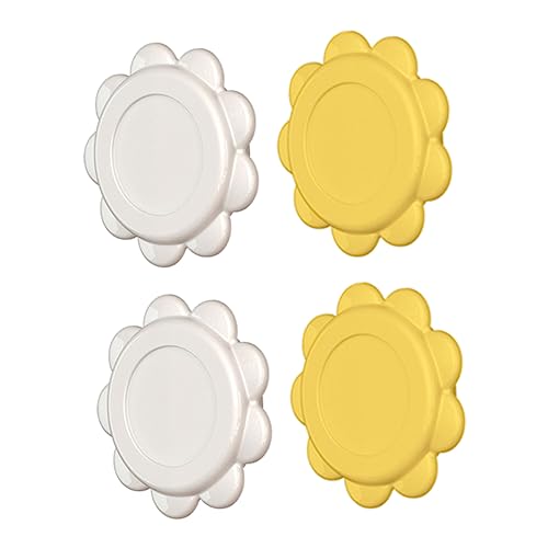 Amosfun 4 Stück Magnetische Haken Klebe Magnet Halter für Schlüssel Badezimmer Küche Büro Praktische und Sichere Magnetaufhängungen Gelben und Weißen Varianten von Amosfun