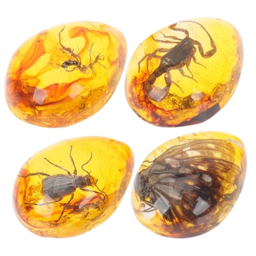 Amosfun 4 Stück Teiliges Resin Bernstein Insektenexemplar Echte Kunstwerke Tropfenförmige Deko für DIY Schmuck und Sammlerstücke Zufällige Designs Leicht und Tragbar Amosfun 4 Stück Teiliges Resin Bernstein Insektenexemplar Echte Kunstwerke Tropfenförmige Deko für DIY Schmuck und Sammlerstücke Zufällige Designs Leicht und Tragbar von Amosfun