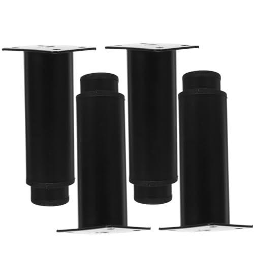 Amosfun 4 Stück Verstellbare Möbelfüße Möbelbein Sofa Bein Beine für Möbel verstellbare Tischbeine Kommode Beine Couch Kabinettsbeine Möbelfüße, strapazierfähig Gummi Black von Amosfun