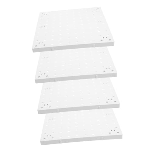 Amosfun 4 Stück Wandregal Bastel-Stecktafel-Wandorganisator Pegboard-Display-Wand Gaming-Pegboard kleines Steckbrett Steckwand Wandsteckbrett Garagen-Steckbrett Abs Weiß von Amosfun