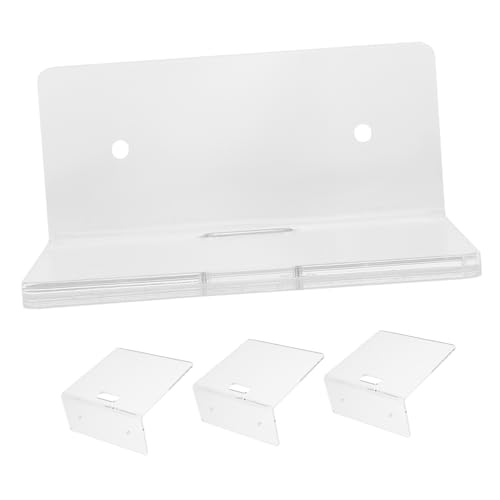 Amosfun 4 Stück Wandregal aus Transparenten Acrylregalen Schwebendes Wandregal für Lautsprecher und Dekoration Platzsparendes Design für Kinderzimmer Wohnzimmer Badezimmer und Büro von Amosfun