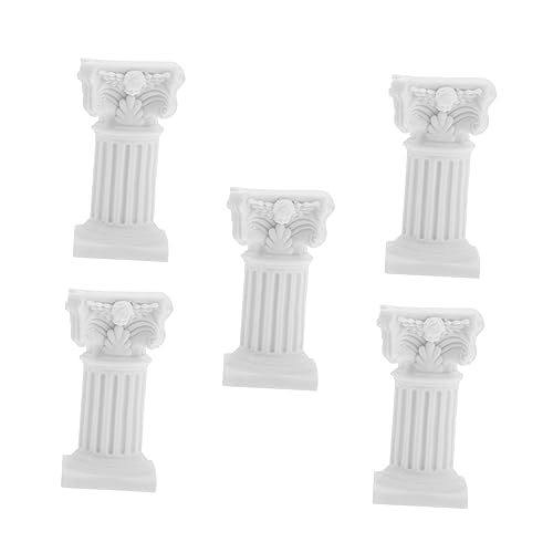 Amosfun 5 Stück Resin Kerzenhalter Römische Säule Deko Weiß Wohnzimmertisch Kerzenständer Säulenform Für Hausparty und Dinnerdeko von Amosfun