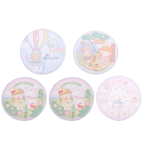 Amosfun 5PCS Foldable Round Fans Animal Pattern Handheld Folding Fans Children Cartoon Fans Small Folding Fans Summer Cooling Travel Gift Random Color von Amosfun