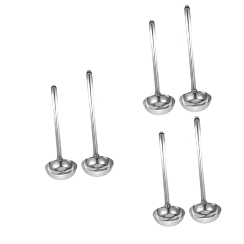 Amosfun 6 Stck. Suppenkelle Teilig Klein mit Hakengriff Polierte Soßenkelle Multifunktionaler Löffel zum Servieren von Soßen und Suppen Robust Modernes Design Einfach zu Lagern von Amosfun