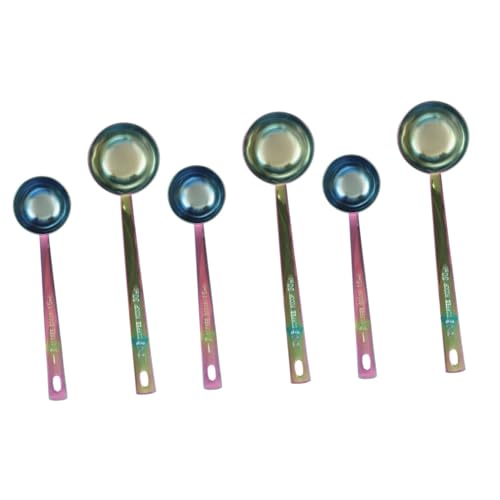 Amosfun 6 Stk Kaffeelöffel aus Edelstahl kaffelöffel kaffeemesslöffel coffee spoon Teelöffel Esslöffel mit langem Griff Pulvermesslöffel Löffel zum Kaffeezubereiten Edelstahl 304 Colorful von Amosfun