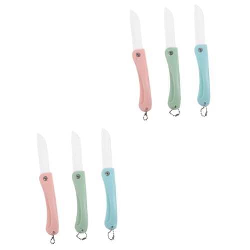 Amosfun 6 Stk Obstschneider aus Keramik gemüsemesser speckmesser falzmesser klapp cuttermesser keramik messer gemüseschäler obsthäcksler Keramikmesser Schälmesser Keramik faltbar von Amosfun