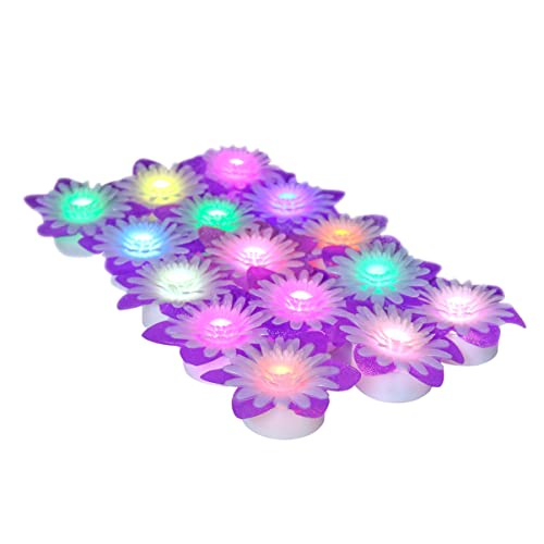 Amosfun 6 Stk kreative elektrische Kerzenlampe Teeparty-Dekorationen Teelichter Kerzen Teelichthalter LED-Teelichter Kerzenlicht in Gänseblümchenform Party dekorative Beleuchtung Violett von Amosfun