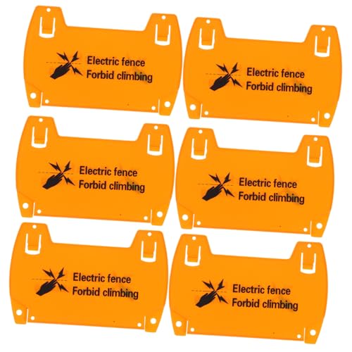 Amosfun 6 Stück Elektronisches Zaunwarnschild Miniatur-warnschild Warnaufkleber Für Elektrischer Zaun Hofwarnschild Elektrische Warnung Industrial Warnschild Vorsicht Zeichen Gelb Plastik von Amosfun