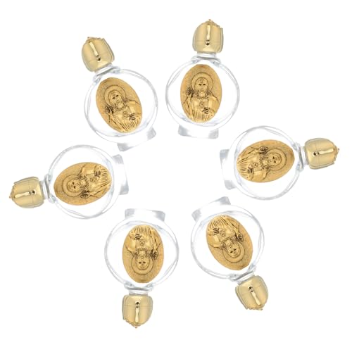 Amosfun 6stücke Weihwasserspender Aus Glas Mit Goldenem Katholischen Kreuz Kleine Transparente Weihwasserflaschen Als Leerbehälter Für Heilige Flüssigkeiten Geeignet Für Kirche von Amosfun