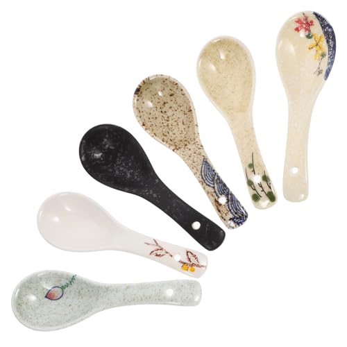 Amosfun 6 Stück Teiliges Keramik Suppenlöffel Retro Design Vielseitig für Suppe Reis Dessert Porridge Langlebig und Sicher für Zuhause Restaurant Party Catering Amosfun 6 Stück Teiliges Keramik Suppenlöffel Retro Design Vielseitig für Suppe Reis Dessert Porridge Langlebig und Sicher für Zuhause Restaurant Party Catering von Amosfun