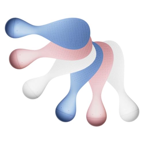 Amosfun 6 Stück Teiliges Reislöffel Set Stehend Hitzebeständig Antihaft Reiskocher Löffel Kunststoff Küchenutensil Multifunktional für Servieren und Portionieren in Weiß Blau Rosa von Amosfun