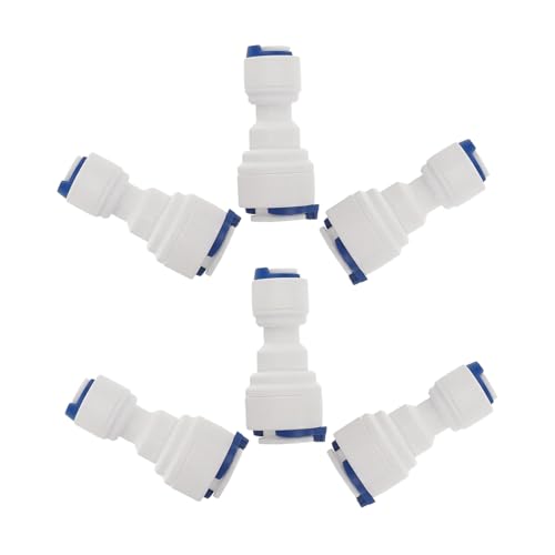 Amosfun 6 Stück Teiliges Wasserrohr Fittings bis Schnelle Gerade Verbinder Wiederverwendbare Kunststoff Push To Connect Adapter für Wasserfiltersysteme und Zubehör von Amosfun
