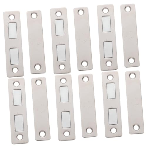 Amosfun 6 Stück Unsichtbare magnetische Saugentür Magnete für Schranktüren Magnetschrank -Türverriegelung Magnetischer Verschluss der Taschentür türstopper halter Rostfreier Stahl Silber von Amosfun