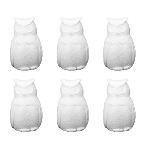 Amosfun Styroporformen 6 Stücke Styropor Figuren Eule Modell 15cm DIY Handwerk Basteln Bemalen Hochzeit Geburtstag Party Dekoration Styroporkugeln von Amosfun