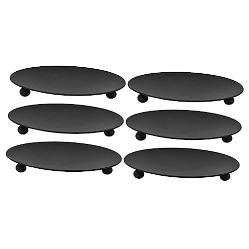 Amosfun Kerzenhalter-Set Aus Eisen 6-teilig Kreativ Dekorativ Kerzenständer Platte Für Veranstaltungen von Amosfun
