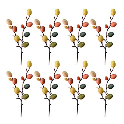 Amosfun 8 Osterschmuck Eierpicker Aus Kunstschaum Blumenstrauß Aus Gefälschten Eiern DIY Osterdekorationen Frühlingsblumen Künstlicher Osterei-Zweig Osterbaumpflücker Glas Ei Hölzern von Amosfun