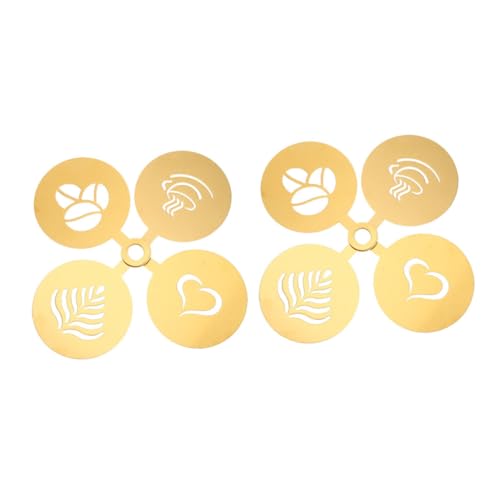 Amosfun 8 Stück Edelstahl Kaffeeschablonen Wiederverwendbare Latte Art Vorlagen für Cappuccino und Heiße Langlebige Stilvolle Kaffeedeckoration für Zuhause von Amosfun