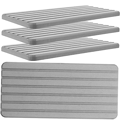 Amosfun Abtropfmatten Für Die Arbeitsplatte 4er-Set Saugfähige Kieselgur-abtropfschalen Abtropfschalen Für Küchenspülen Badezimmerabtropfschalen Nicht Stilvoll von Amosfun