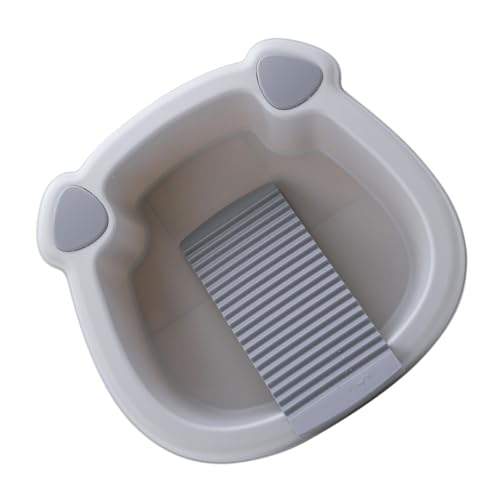 Amosfun Babypflege Waschbecken mit Waschbrett Kleines Dickes für Babywäsche Studentenwohnheim Multifunktional für Kleidung Geschirr Camping und Getränke Kühlen von Amosfun