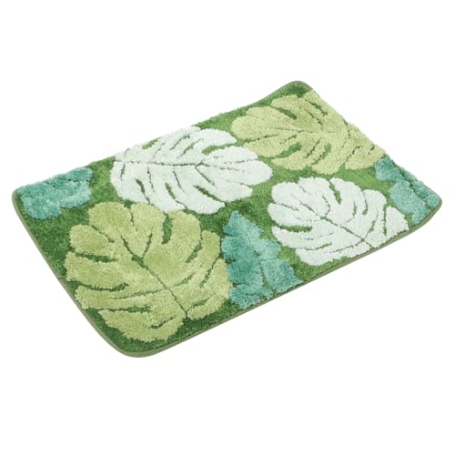 Amosfun Badezimmer Rutsch Matte mit Wasserabsorptionsfunktion Monstera Muster rutschfest und Langlebig für Badezimmer Design Pflegeleicht und von Amosfun