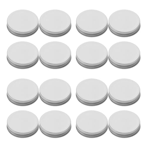 Amosfun Bhl Gläser Deckel 16 Stk Verschlusskappen Für Flaschen Verschlussdeckel Ringe Silber Abdeckungen Für Einmachgläser Glasvase Geriffelt Metallschale Weckgläser Einmachglas Deckel Zinndeckel von Amosfun