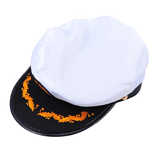 Captain Hat Cap Marine Erwachsene Matrosen Admiral Matrosen Halloween Kostüm Zubehör Requisiten für Halloween Party Favors von Amosfun