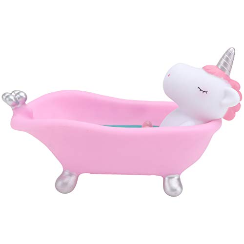 Amosfun Cartoon Seifenhalter Kuh Einhorn Seife Fall Niedlichen Tier Badewanne Seifenkiste Bad Seifenschale für Home School Hotel (Rosa) von Amosfun