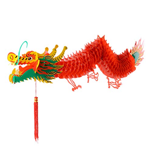 Amosfun Chinesisches Neujahr Drachen Laterne Girlande Kunststoff Hängedeko für Chinesische Neujahr Dekoration Silvester Party Deko Gartendeko von Amosfun