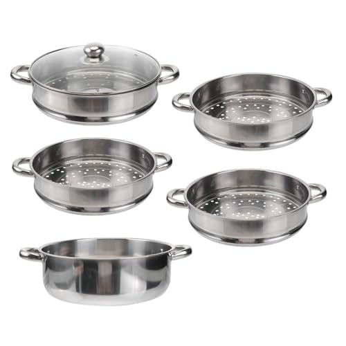 Amosfun Dampfgarer Multifunktionaler Kochtopf Lagig Induktionsgeeignet Praktischer Suppentopf für Köstliche Gerichte zu Hause von Amosfun