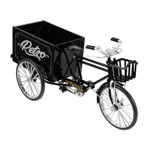 Amosfun Dreiradmodell Dreirad-modellierungsmodell Dreirädrige Fahrrad-sammlerstücke Fahrradskulptur Im Alten Stil Mini-deko-wagenmodell Dreiradfigur Büro Auto Model Legierung Haushalt von Amosfun