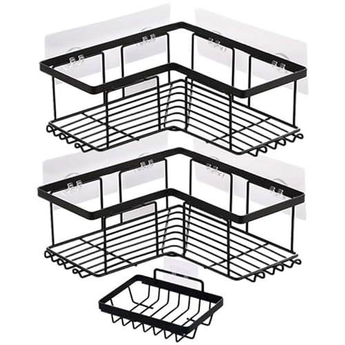 Amosfun Duschwand-organizer 3-teilige Eck-duschregale Selbstklebende Halterung Schwarz Einfach Zu Installieren Chemisch Zu Reinigen Amosfun Duschwand-organizer 3-teilige Eck-duschregale Selbstklebende Halterung Schwarz Einfach Zu Installieren Chemisch Zu Reinigen von Amosfun
