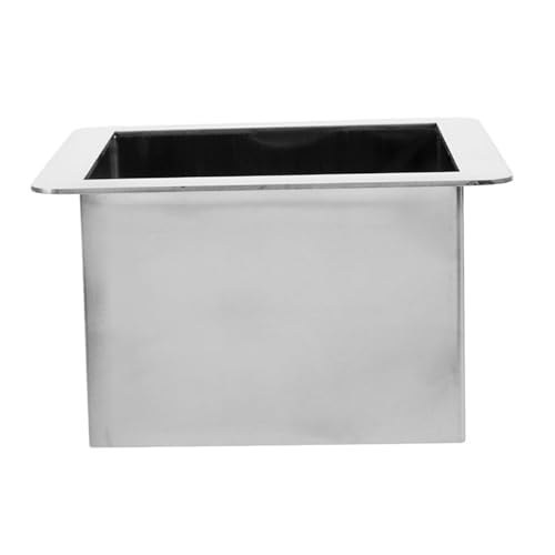 Amosfun Eingebetteter Mülleimer Aus Edelstahl Müllschlucker Aus Edelstahl Integrierter Mülleimerdeckel Restaurantabfall Abfalltülle Mülltülle Toilettenabfalleimer von Amosfun