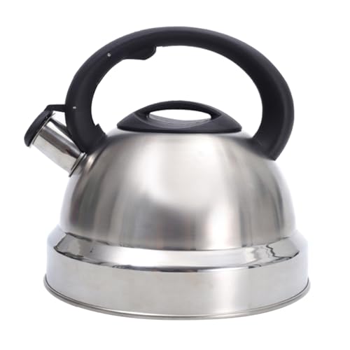 Amosfun Edelstahl Wasserkessel Mit Pfeifmechanismus Induktionsgeeignet Anwendung Für Tee Und Kaffee Praktischer Haushaltskessel Mit Komfortgriff von Amosfun